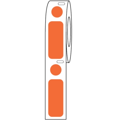 Globe Scientific LabelDot Combo Roll Cryo Direct Thermal for 2.0mL Tube Orange Box/500 LTC-33X13-95N