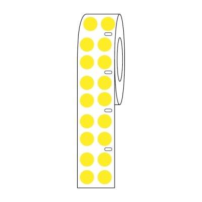 Globe Scientific Label Roll, Cryo, Direct Thermal 9.5mm Dot for 1.5mL Tube Yellow Roll/4000 LTC-95Y