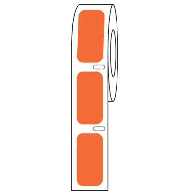 Globe Scientific Label Roll, Cryo, Direct Thermal, for Cryogenic Vials, Orange Roll/1000 LTC-27X13N