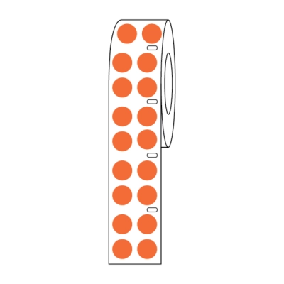 Globe Scientific Label Roll, Cryo, Direct Thermal, 9.5mm Dots, 1.5mL Tube Orange Roll/4000 LTC-95N