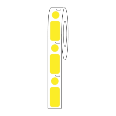 Globe Scientific LabelDot Combo Roll Cryo Direct Thermal for 1.5mL Tube Yellow Box/500 LTC-24X13-95Y