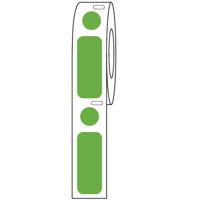 Globe Scientific Label/Dot Combo Roll Cryo Direct Thermal for 2.0mL Tube Green Box/500 LTC-33X13-95G