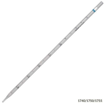 Globe Scientific 5mL, Serological Pipette, PS, Standard Tip, 342mm, Non-Sterile, Blue BOX/375 1755