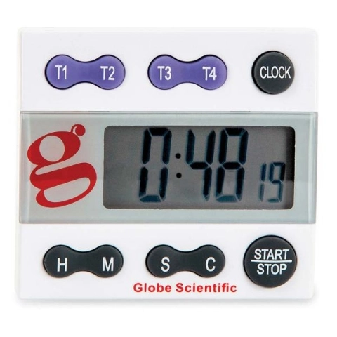 Globe Scientific 4 Channel Count Up-Count Down Timer 1004