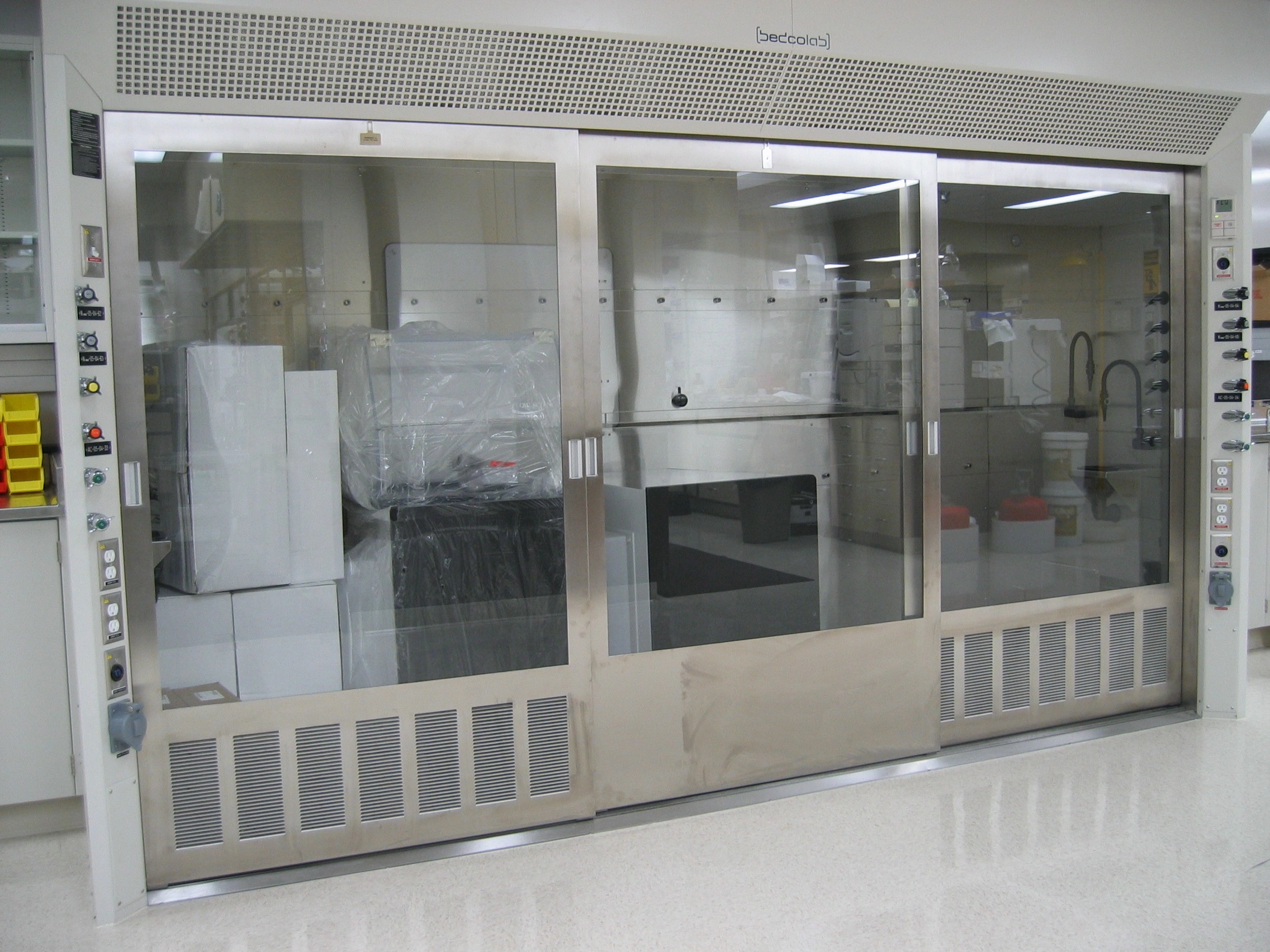 Walk In Fume Hood Walk-In Fume Hood Bedco  Labconco Hamilton Kewaunee Three Door Example 4