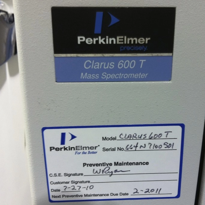 Perkin Elmer Clarus 600 Fast GC with Perkin Elmer CLARUS 600 T Mass Spectrometer Plerkin Elmer Mass Spectrometer Perkin Elmer