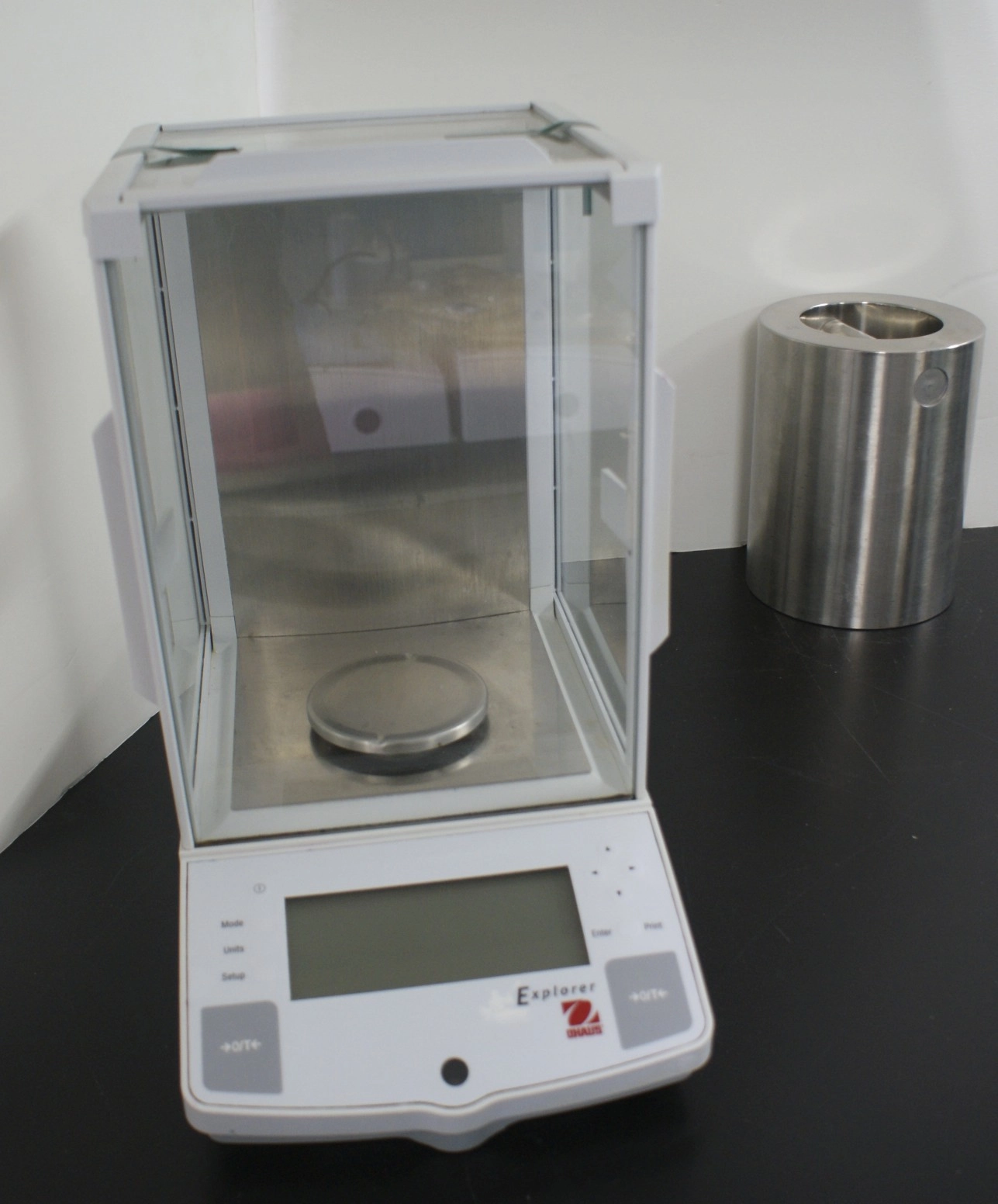 Ohaus Explorer Analytical Balance Ohaus E011403 Ohaus Analytical balance used nice  120 grams x 0.0001 grams with power suppl