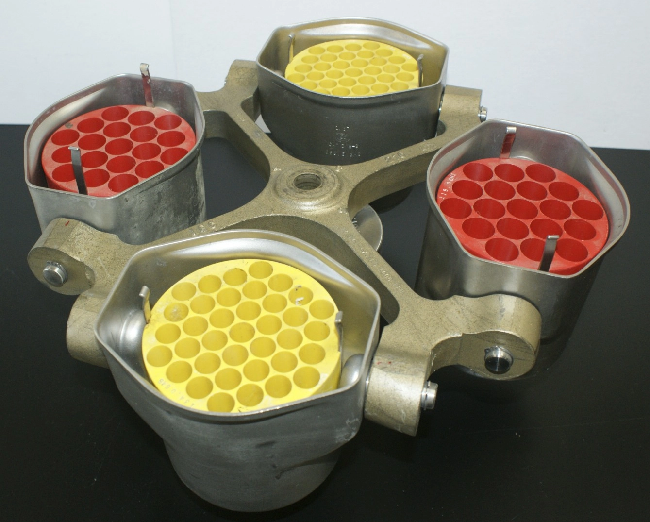 IEC 216 Swing Bucket Rotor with 378 buckets with yellow 37 place inserts and red 19 place inserts Rotor used