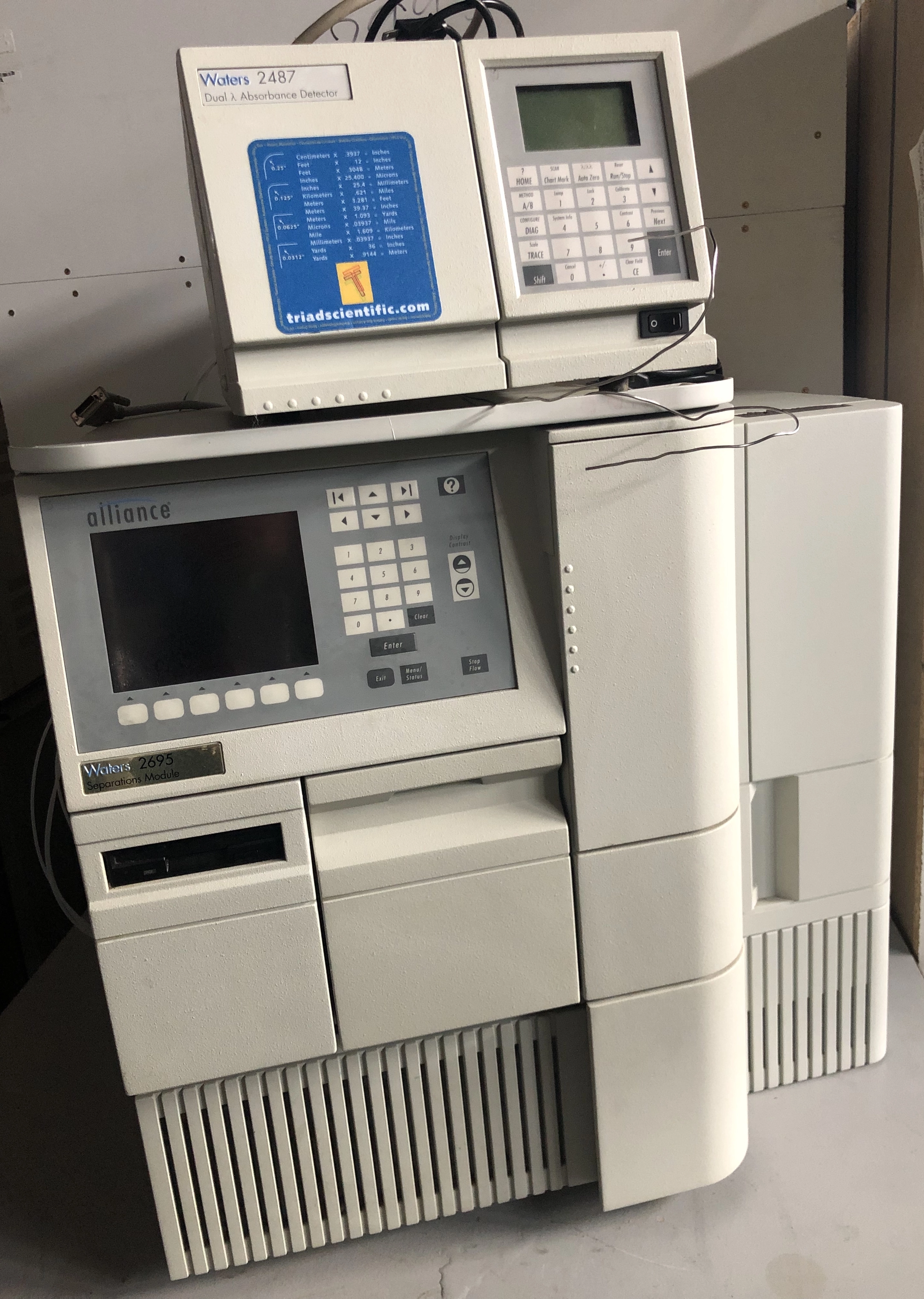 Waters 2695 HPLC system sale and Waters 2487 Detector on sale