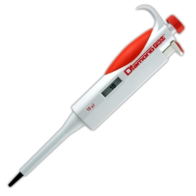 Globe Scientific Pipette, Diamond PRO, Fixed Volume, 10uL, Red (Tip Group B) 3312-10