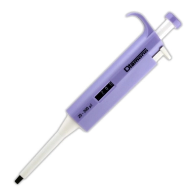 Globe Scientific Pipette, Diamond, Adjustable Volume, 20 - 200uL, Lavender (Tip Group B) 3301-200