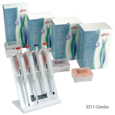 Globe Scientific Pipette Kit, Diamond PRO Adjustable Volume Pipettors 3311-Combo