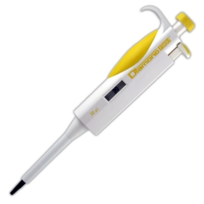 Globe Scientific Pipette, Diamond PRO, Fixed Volume, 20uL, Yellow (Tip Group B) 3312-20