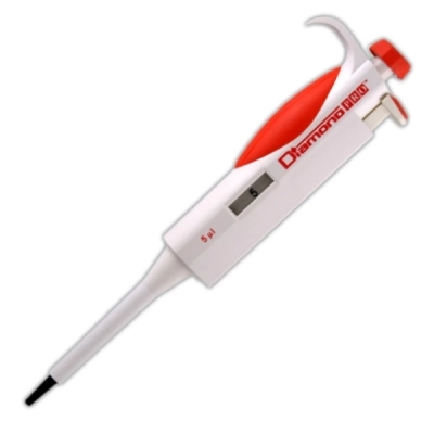 Globe Scientific Pipette, Diamond PRO, Fixed Volume, 5uL, Red (Tip Group B) 3312-5