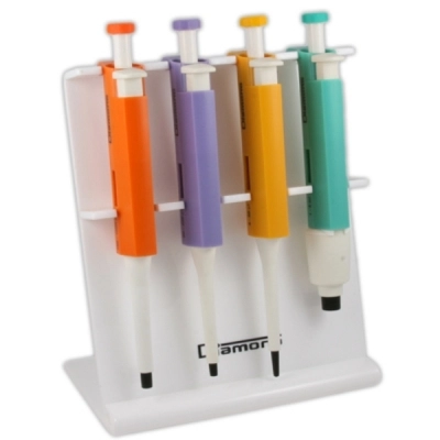 Globe Scientific Pipette Stand, 4-Place, for Diamond Pipettes, Acrylic 3310-4