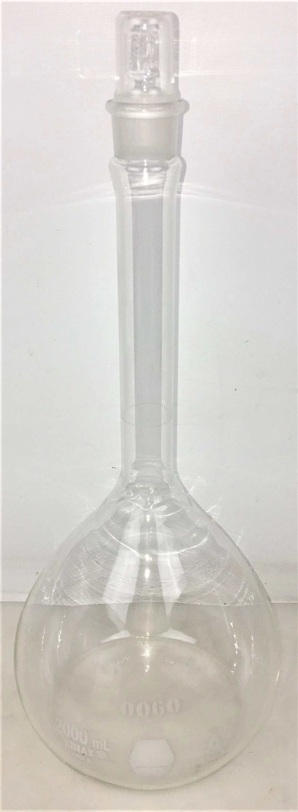 Kimble 28017-2000 KIMAX Volumetric Flask with Stopper, Class A - 2000mL