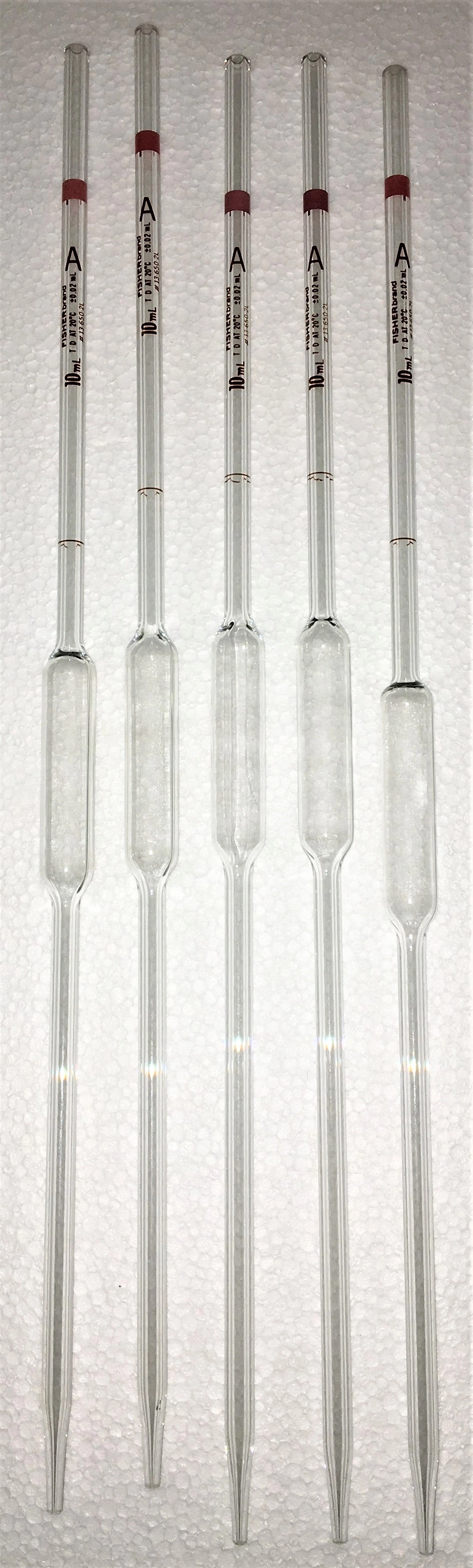 Fisherbrand 13-650-2L Volumetric Pipet, Class A - 10mL (Pack of 12)