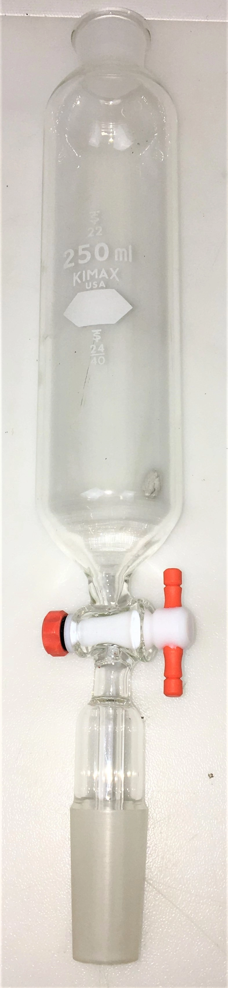 Kimble KIMAX Addition Funnel with PTFE Stopcock and 24/40 Joint - 250mL