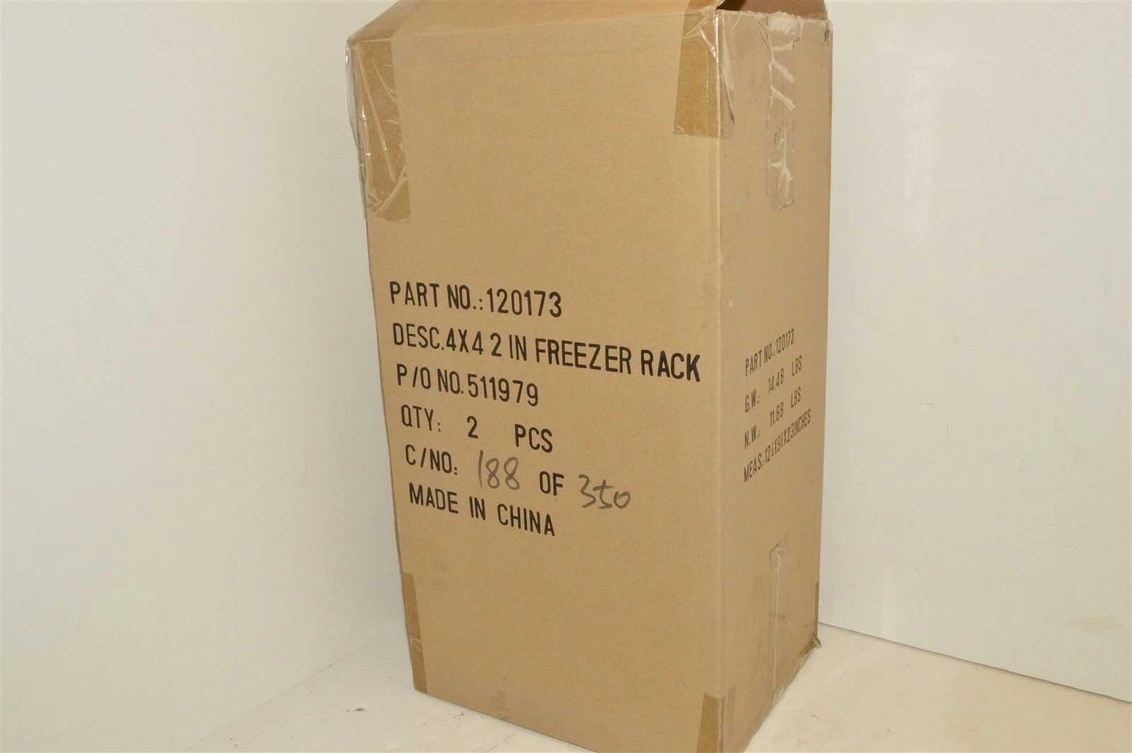 4x4 2" laboratory Freezer Rack 120173