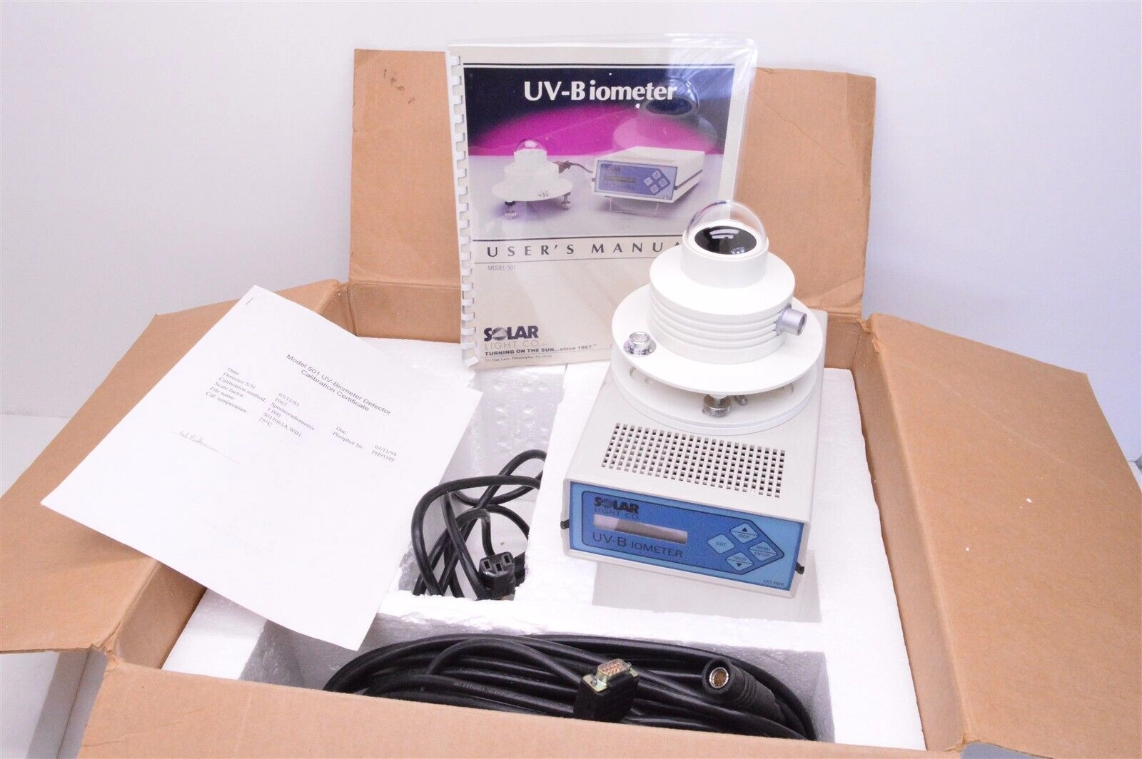 Solar Light company UVB UV Biometer radiometer wit