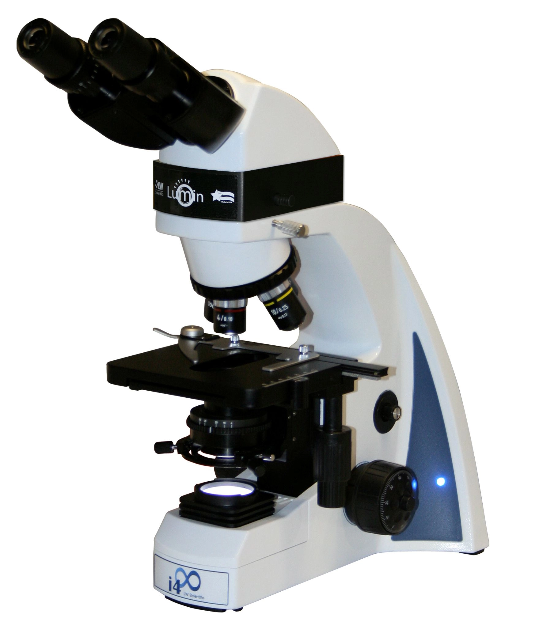 LW Lumin i-4 Fluorescence Trinocular Microscope