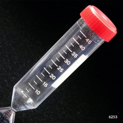 Globe Scientific Centrifuge Tube, 50mL, with Separate Red Cap, PS, Printed Graduations Case/500 6253