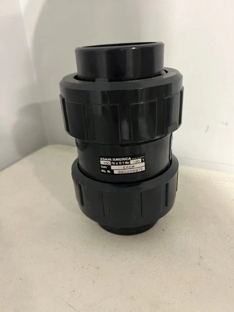 ASAHI Ball Check Valve: Single Flow, Inline Ball, PVC, 2 in Pipe/Tube Si...