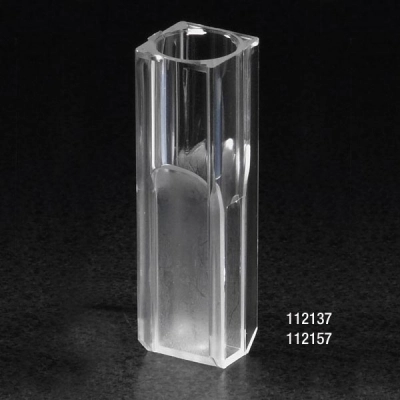 Globe Scientific Cuvette, Micro, 1.5mL, with 2 Clear Sides PS 100/Tray, 5 Trays/Unit Case/500 112137