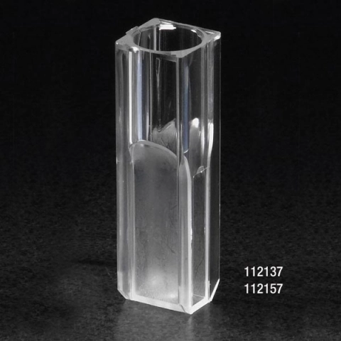 Globe Scientific Cuvette, Micro, 1.5mL, with 2 Clear Sides,100/Tray, 5 Trays/Unit Case/500 112157