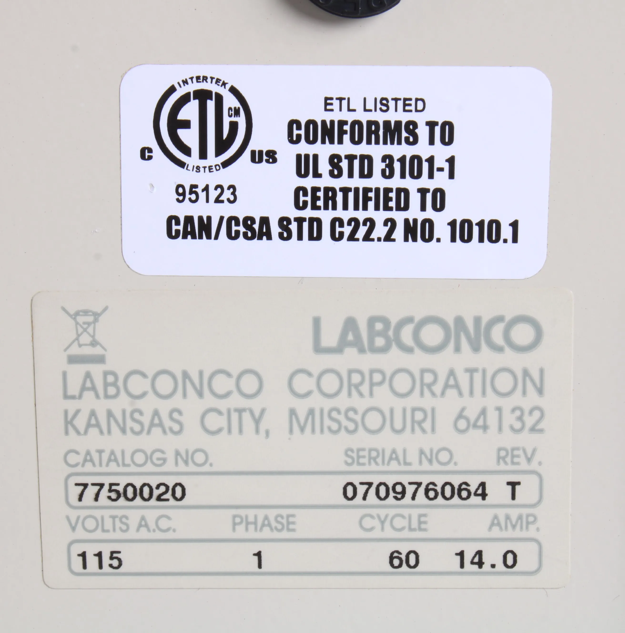Labconco FreeZone 4.5 Liter Benchtop Freeze Dry System 7750020