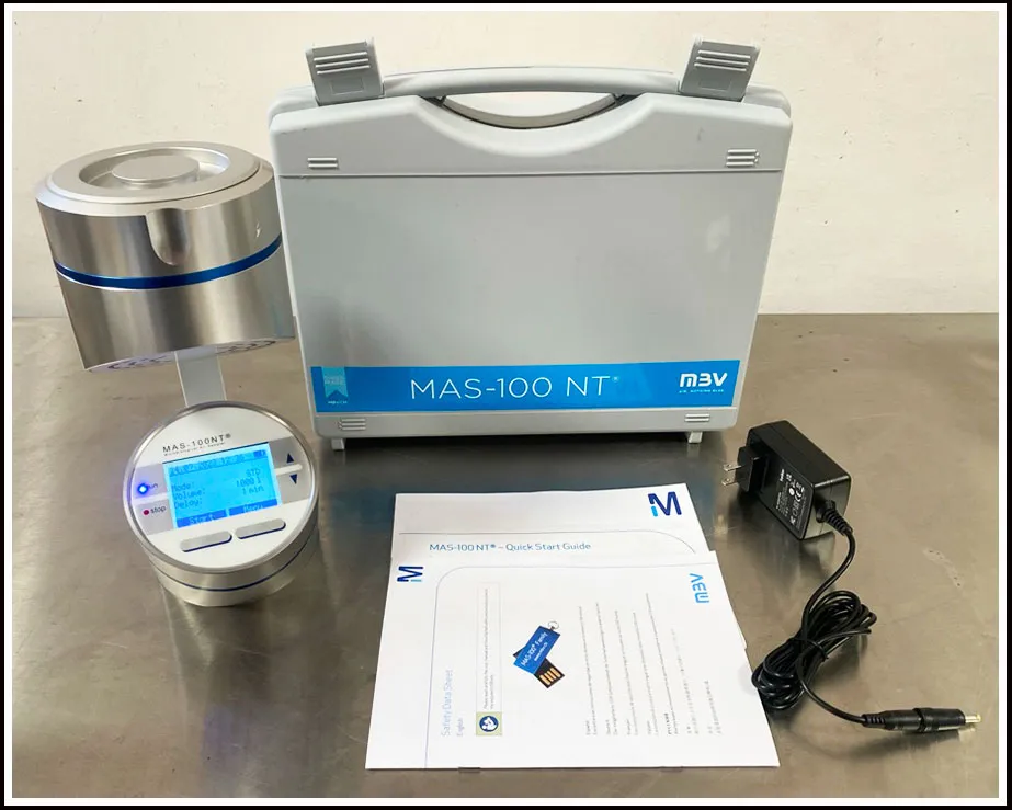 MBV MAS-100 NT Microbiological Air Sampler Monitoring Counter w WARRANTY