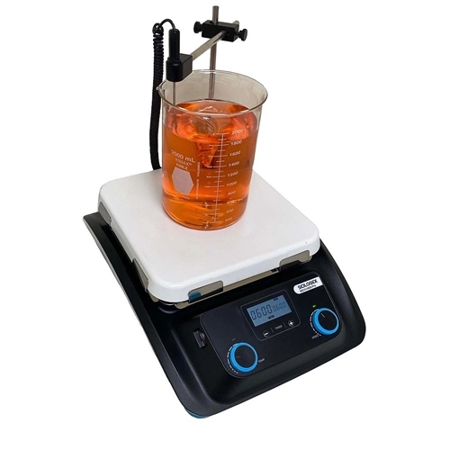 Scilogex SCI500HS-Pro LCD Digital 10 x 10 Magnetic Hotplate Stirrer, ceramic-glass plate, with PT1000 Sensor &amp; Sensor Stand
