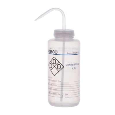 Eisco 1000 ml - Labeled Performance Plastic Wash Bottle, Distilled Water CHWB1023