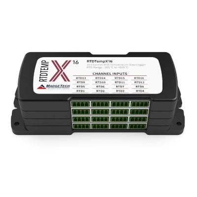 Madgetech RTDTempX12 Series Includes 4, 8, 12, And 16-Channel RTD-Based Temperature Data Loggers