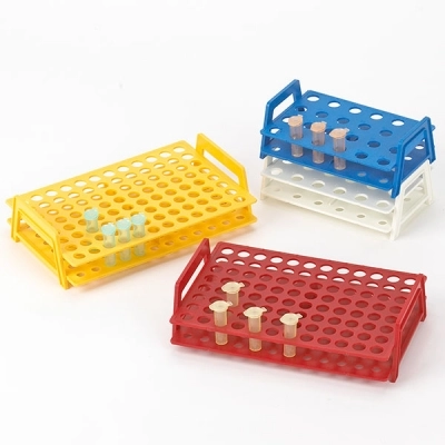 Globe Scientific Wireless MicroTube Rack with Handle for 1.5mL and 2.0mL Tube 24Place Yellow 456345Y