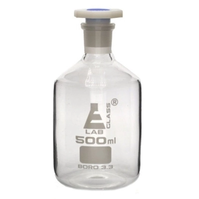 Eisco 500mL (16.9oz) Glass Reagent Bottle with Acid Proof Borosilicate 3.3 Glass - Eisco Lab CH0160E