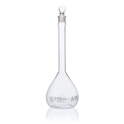 Globe Scientific 250mL Volumetric Flask, Globe Glass, Class A, 6/Box 8200250