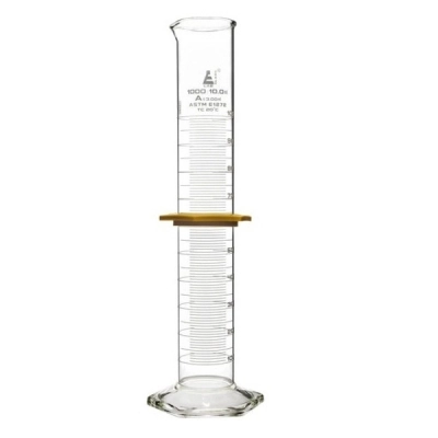 Eisco 1000ml Measuring Cylinder Class A, ASTM &plusmn;3.00ml Tolerance - Borosilicate Glass - Labs CH0341G