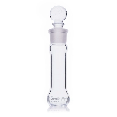 Globe Scientific 5mL Volumetric Flask, Globe Glass, Class A, Wide Mouth, 6/Box 8230005