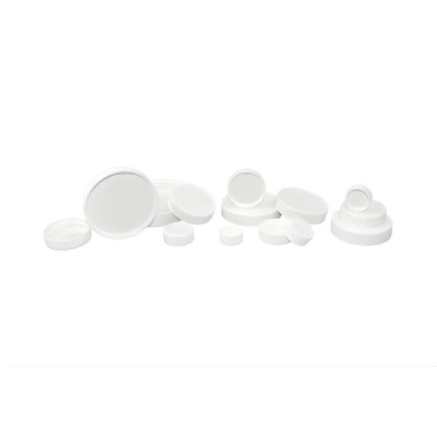 Qorpak 33-400 White Ribbed Polypropylene Cap with Pulp/Vinyl Liner, Packed in Bags/12, 576/Cs 271086