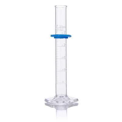 Globe Scientific 25mL Graduated Cylinder, Globe Glass, Class B, 4/Box 8330025