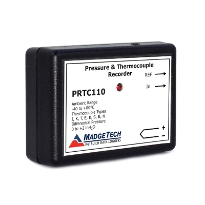 Madgetech PRTC110(2inH20) Compact, Differential Pressure, Thermocouple-Based Temperature Data Logger