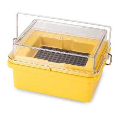 Globe Scientific Mini Cooler, -20&deg;C, 96-Place (8x12) for 0.2mL PCR Tubes, Yellow 454027