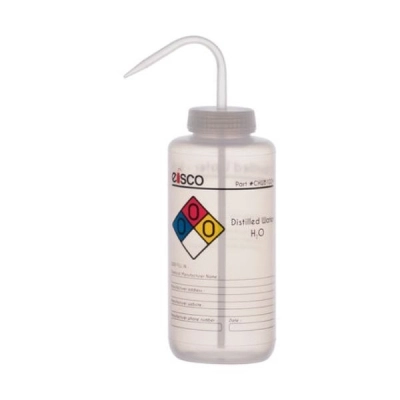 Eisco 1000 ml - Labeled Performance Plastic Wash Bottle, Distilled Water CHWB1024