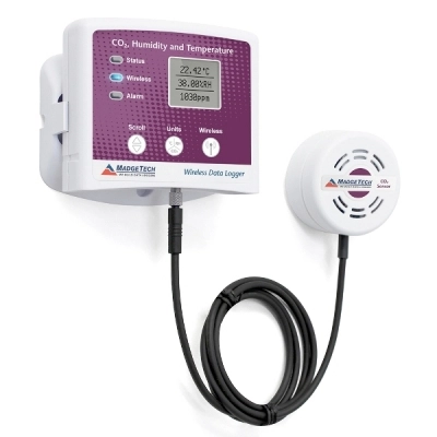 Madgetech RFCO2RHTEMP2000A Wireless CO2, Humidity And Temperature Data Logger