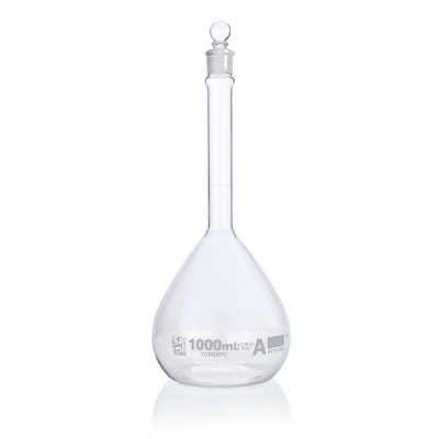Globe Scientific 1000mL Volumetric Flask, Globe Glass, Class A, Each 8201000