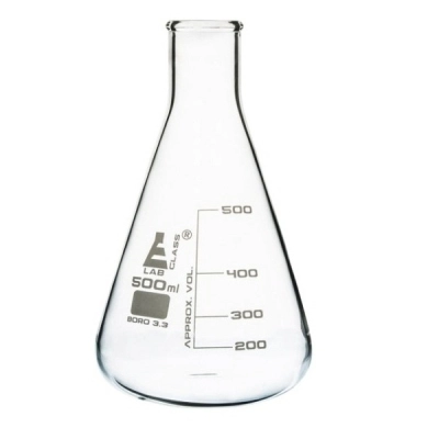 Eisco 500mL Erlenmeyer Flasks Narrow Neck - Borosilicate Glass CH0424G