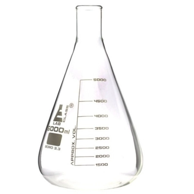 Eisco 5000ml Erlenmeyer Flask Borosilicate Glass - Conical Shape - Graduations - Eisco Labs CH0424K