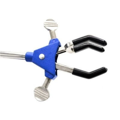 Eisco 2.3" Max Opening 3 Finger Adjustable Clamp on Stainless Steel Rod PRCMP06