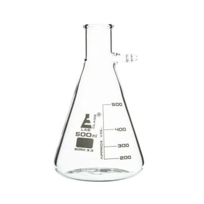 Eisco 500ml Filtering Flask Borosilicate Glass - Conical - White Graduations - Eisco Labs CH0420C